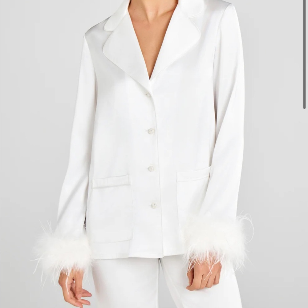 NADINE MERABI Darcie White Satin Top